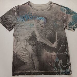 Affliction Royalty Men's Short Sleeve Tee - Gray and Blue Size M